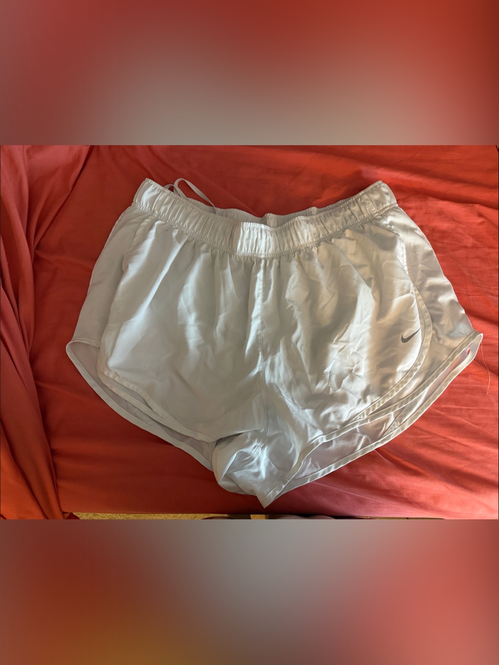 Nike White Women's Athletic Shorts with Mesh Trim